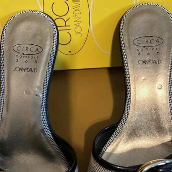 EUC - Joan & David Black/White Fabric Slides (7M) - Picture 4 of 6